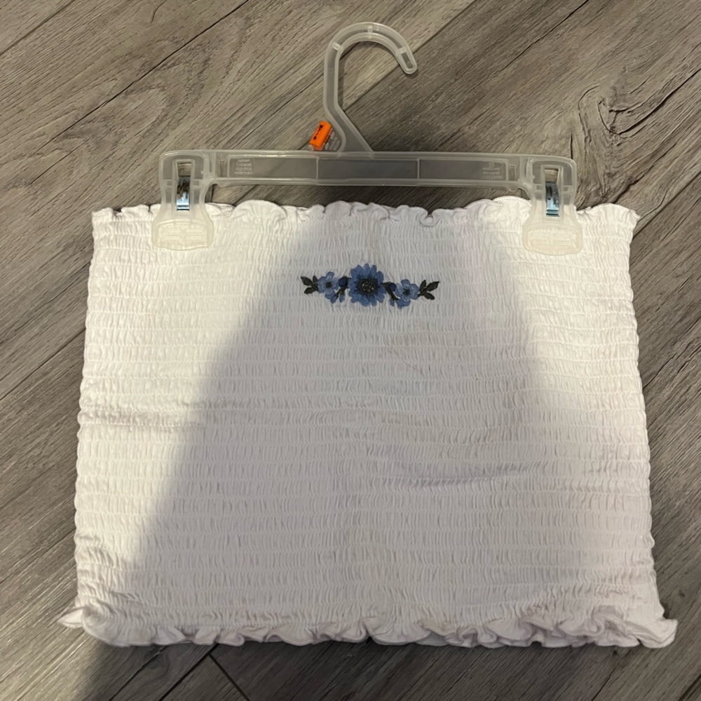 Hollister White Smocked Top